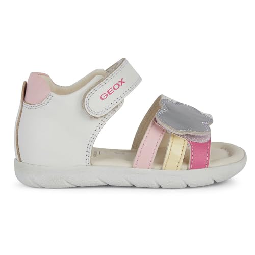 Geox Baby-Mädchen B ALUL Girl A Sandal, White/Multicolor, 23 EU von Geox
