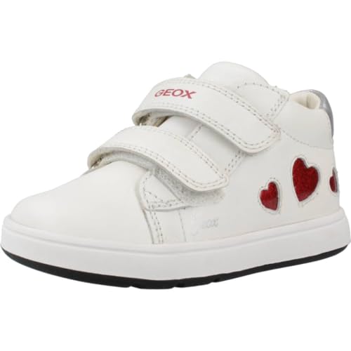 Geox Jungen Mädchen B BIGLIA Girl First Walker Shoe, White/RED, 24 EU von Geox