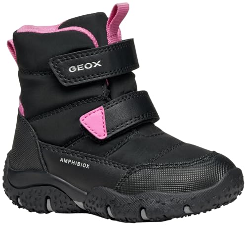 Geox Baby-Mädchen B Baltic Girl B ABX Ankle Boot, Black/Fuchsia, 22 EU von Geox