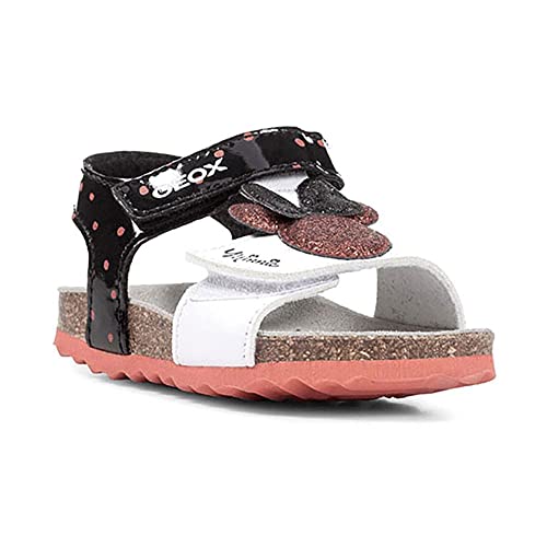 Geox Baby Mädchen B Sandal Chalki Girl Sandalen,White Black,22 EU von Geox