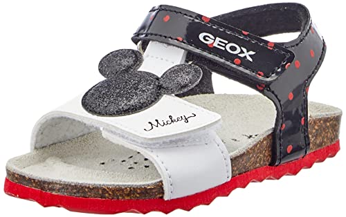 Geox Baby Mädchen B Sandal Chalki Girl Sandalen,White Black,22 EU von Geox