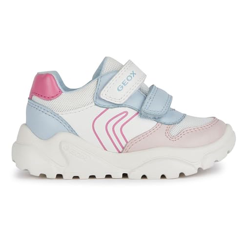 Geox Baby-Mädchen B CIUFCIUF Girl A Sneaker, White/LT Blue, 24 EU von Geox