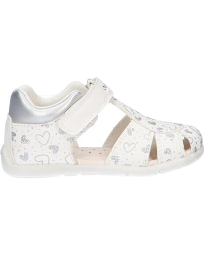 Geox Baby-Mädchen B ELTHAN Girl C Sandal, White/Silver, 21 EU von Geox