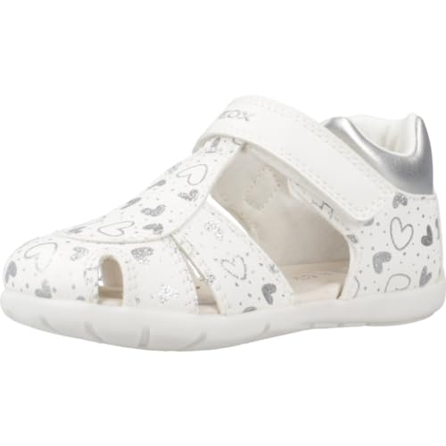 Geox Baby-Mädchen B ELTHAN Girl C Sandal, White/Silver, 22 EU von Geox