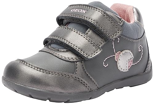 Geox Baby-Mädchen B ELTHAN Girl D Sneaker, DK Grey/DK Silver, 19 EU von Geox