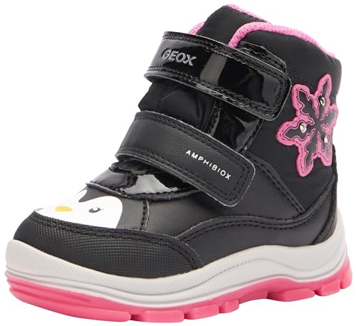 Geox Baby-Mädchen B FLANFIL B ABX Ankle Boot, Black/Fuchsia, 20 EU von Geox