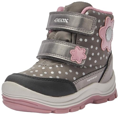 Geox Baby-Mädchen B FLANFIL Girl B ABX Ankle Boot, DK Grey/PINK, 20 EU von Geox