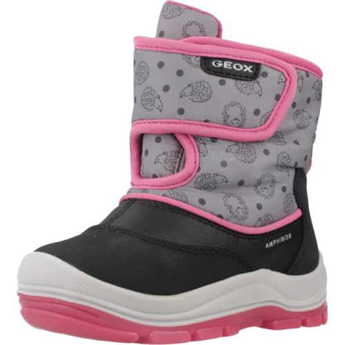 Geox Baby-Mädchen B FLANFIL Girl B ABX Snow Boot, Black/Fuchsia, 22 EU von Geox