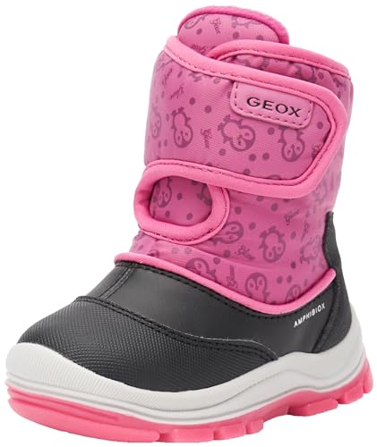 Geox Baby-Mädchen B FLANFIL Girl B ABX Snow Boot, Black/Fuchsia, 23 EU von Geox