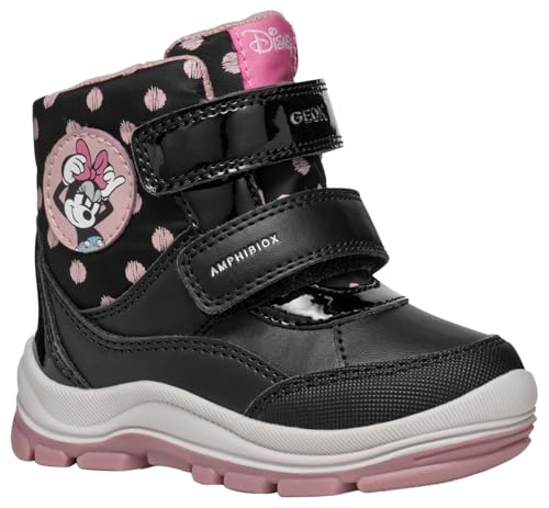 Geox Baby-Mädchen B FLANFIL Girl B ABX Snow Boot, Black/Old Rose, 23 EU von Geox