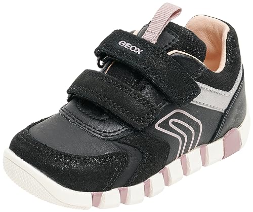 Geox Baby-Mädchen B IUPIDOO Girl C Sneaker, Black/DK PINK, 18 EU von Geox