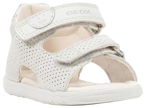 Geox Baby-Mädchen B MACCHIA Gir Sandal, Off White/LT Silver, 20 EU von Geox