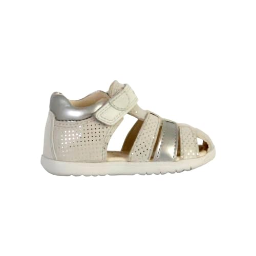 Geox Baby-Mädchen B MACCHIA Gir Sandal, Off White/LT Silver, 23 EU von Geox