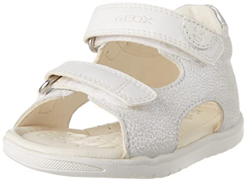 Geox Baby-Mädchen B MACCHIA Gir Sandal, Off White/Silver, 19 EU von Geox