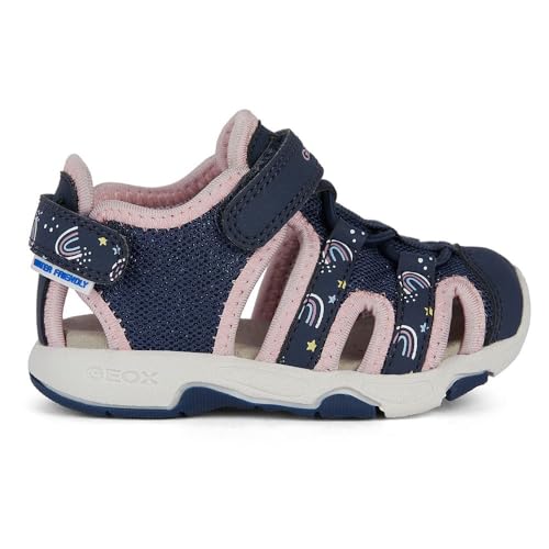 Geox Baby-Mädchen B Multy Girl Sandal, Navy/LT PINK, 22 EU von Geox