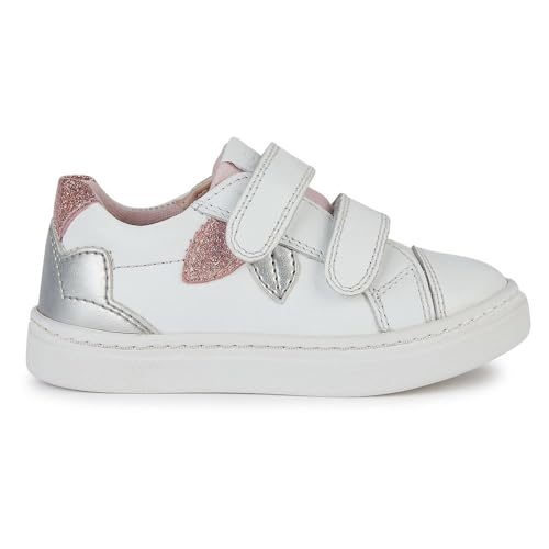 Geox Baby-Mädchen B NASHIK Girl C Sneaker, White/Silver, 24 EU von Geox