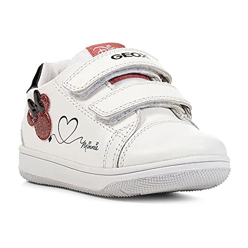 Geox Jungen Mädchen B New Flick Girl Sneaker, White/RED, 21 EU von Geox