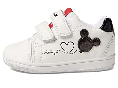 Geox Jungen Mädchen B New Flick Girl Sneaker, White/RED, 21 EU von Geox