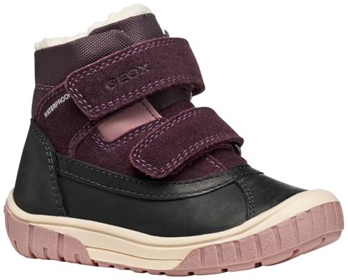 Geox Baby-Mädchen B OMAR Girl WPF Ankle Boot, Black/DK Purple, 24 EU von Geox