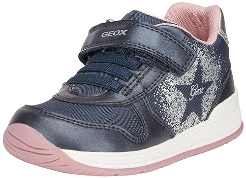 Geox Baby-Mädchen B RISHON Girl A Sneaker, Navy/DK Silver, 18 EU von Geox