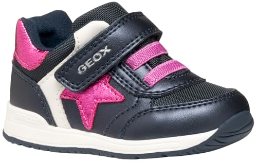 Geox Baby-Mädchen B RISHON Girl First Walker Shoe, Navy/Fuchsia, 18 EU von Geox