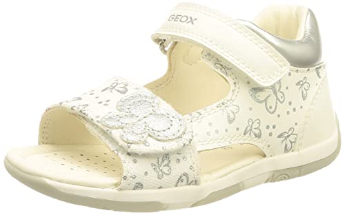 Geox Baby - Mädchen B Sandal Tapuz Girl Erste Schritte, White Silver, 18 EU von Geox