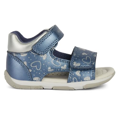 Geox Baby-Mädchen B TAPUZ Girl Sandal, Sky/Silver, 22 EU von Geox