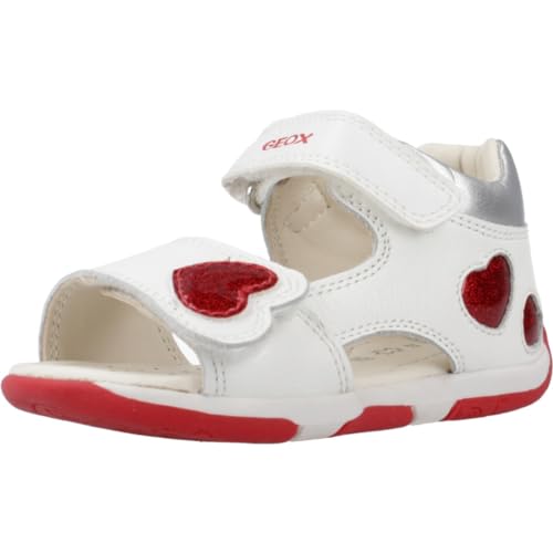 Geox Baby-Mädchen B TAPUZ Girl Sandal, White/RED, 22 EU von Geox