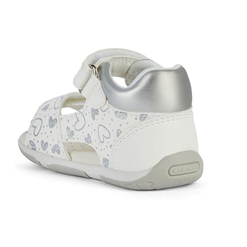Geox Baby-Mädchen B TAPUZ Girl Sandal, White/Silver, 24 EU von Geox