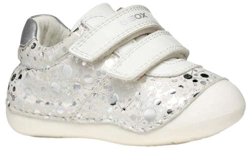 Geox Baby-Mädchen B TUTIM B Sneaker, White/Silver, 19 EU von Geox