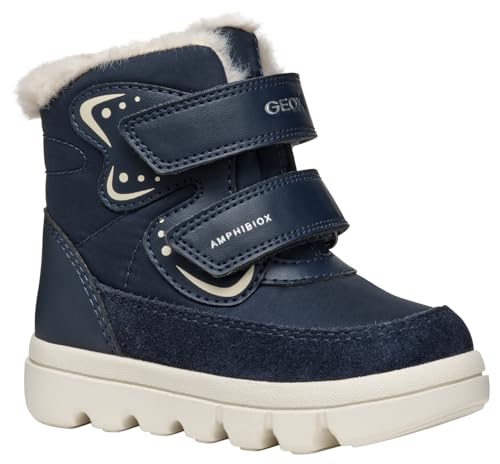 Geox Baby-Mädchen B WILLABOOM Girl B A Snow Boot, Navy/Off White, 20 EU von Geox