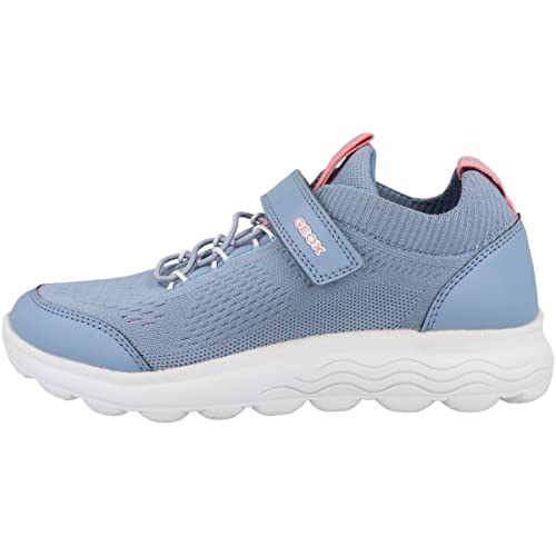 Geox J SPHERICA Girl Sneaker, Indigo/LT Coral, 29 EU von Geox