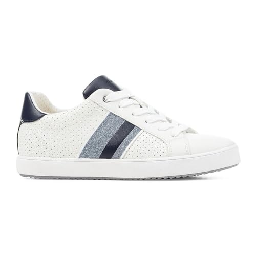 Geox D BLOMIEE F Sneaker, White/Navy, 36 EU von Geox