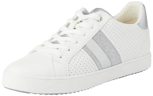 Geox D BLOMIEE F Sneaker, White/Silver, 41 EU von Geox