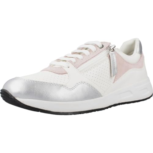 Geox D BULMYA B Sneaker, White/LT Rose, 35 EU von Geox