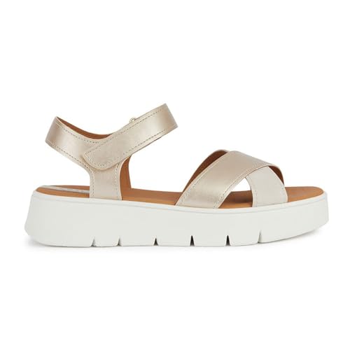 Geox D DANDRA 40 C Wedge Sandal, LT Gold/LT Sand, EU von Geox