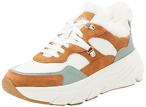 Geox D DIAMANTA C Sneaker, White/Cognac, 40 EU von Geox