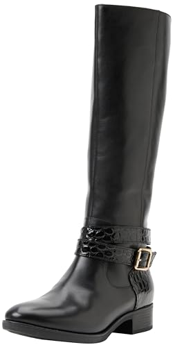 Geox D Felicity Knee High Boot, Black, 38 EU von Geox