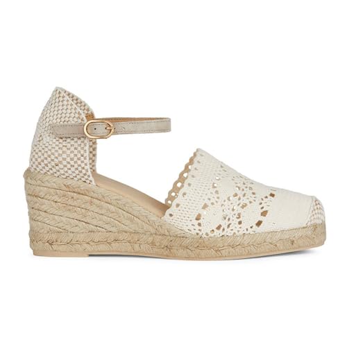 Geox D GELSA Low B Wedge Sandal, LT Taupe, 39 EU von Geox