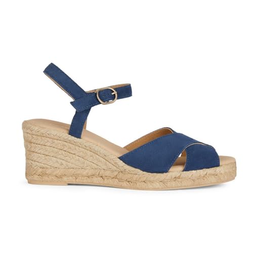 Geox D GELSA Low C Wedge Sandal, Navy, 39 EU von Geox