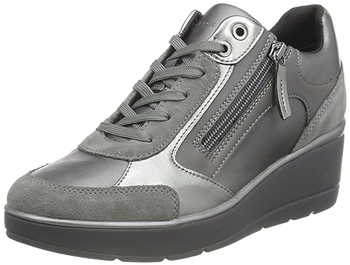 Geox Damen D ILDE C Sneaker, DK Stone, 37 EU von Geox