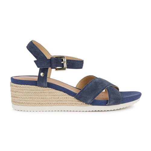 Geox D Ischia Corda C Wedge Sandal, Navy, 39 EU von Geox