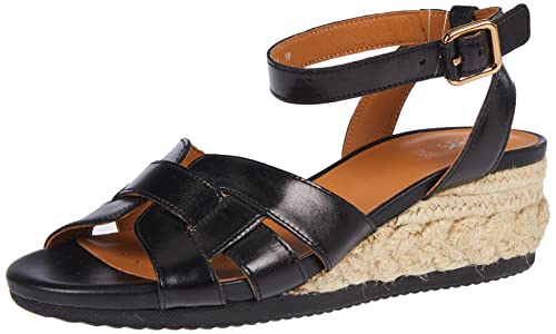 Geox D Ischia Corda Sandalen, Schwarz (Black01), 40 EU von Geox