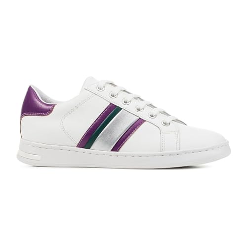 Geox D Jaysen E Sneaker, White/Purple, 36 EU von Geox