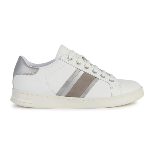 Geox Damen D Jaysen Sneaker, White Silver, 38 EU Geox Damen D Jaysen Sneaker, White Silver, 38 EU von Geox