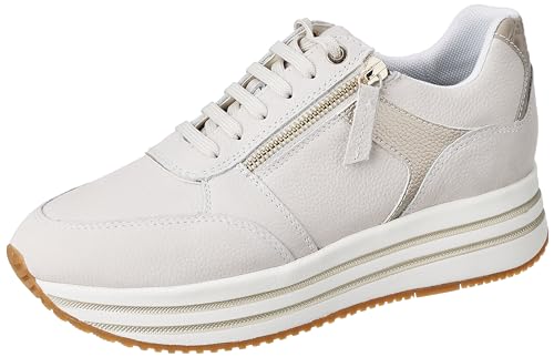 Geox D KENCY A Sneaker, Papyrus/LT Gold, 39 EU von Geox