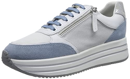 Geox D KENCY Sneaker, White/LT Sky, 40 EU von Geox