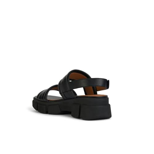 Geox D LISBONA A Wedge Sandal, Black, 38.5 EU von Geox