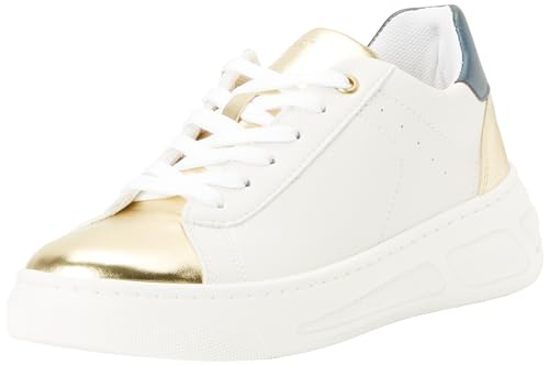 Geox D LJUBA A Sneaker, White/Platinum, 38 EU von Geox