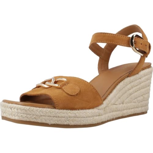 Geox D PANAREA C Wedge Sandal, Cognac, 38.5 EU von Geox